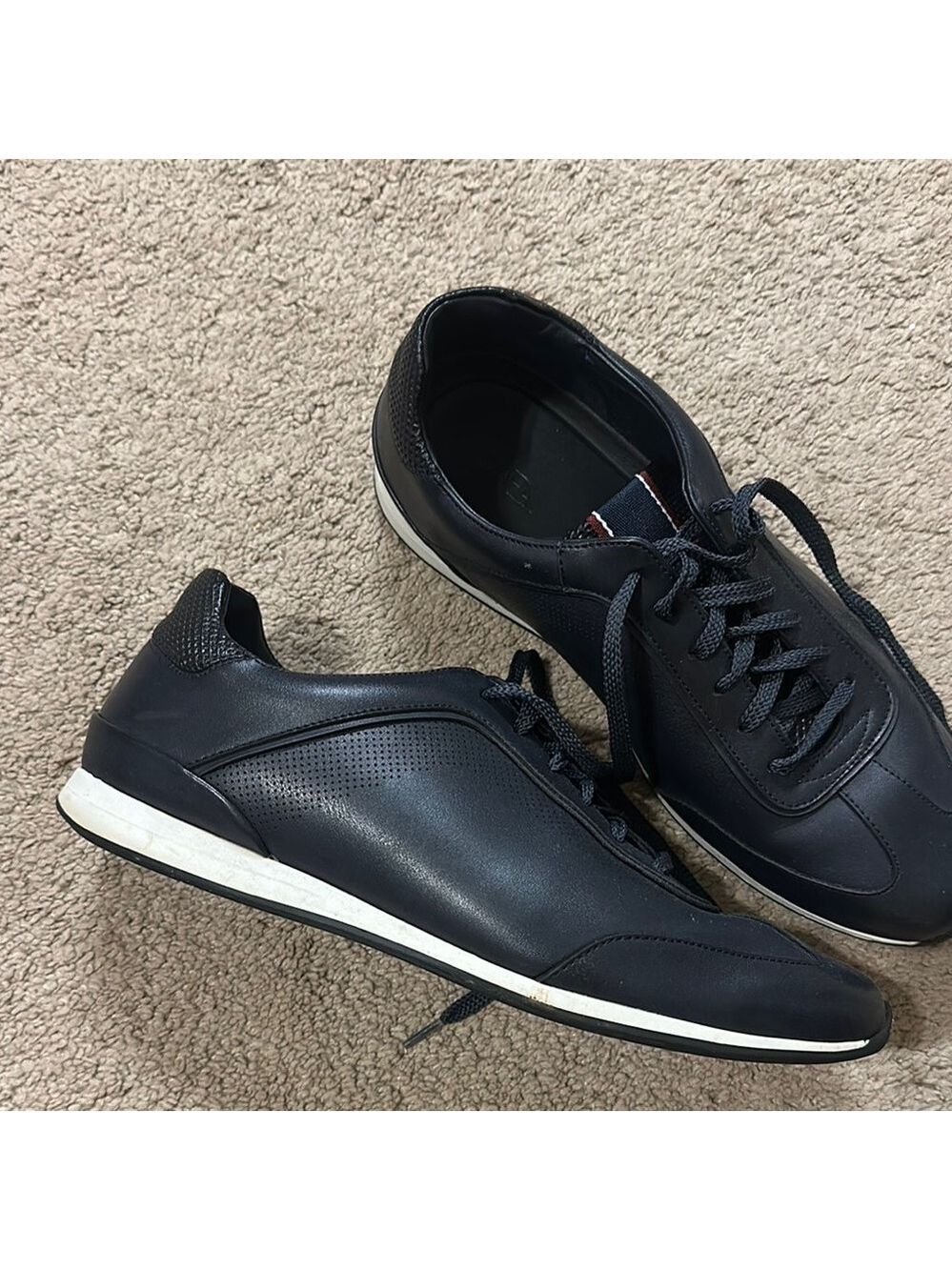 Zara Men's Navy Leather Sneakers size 11